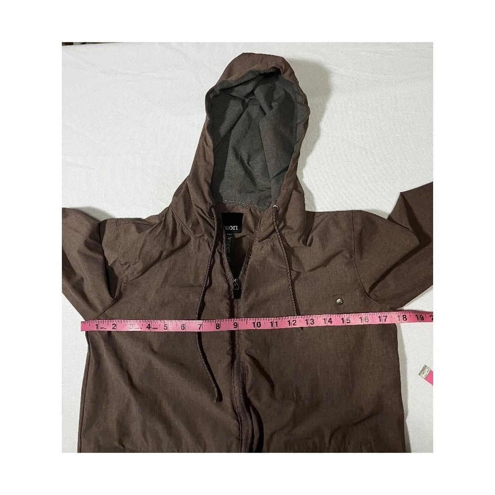 Vuori Daybreak Windbreaker Jacket Brown Heather Full Zip Hooded Women's XS - Picture 7 of 8